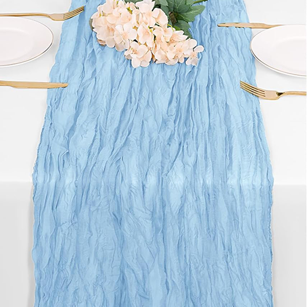 Rosa boho ostduksduk löpare halvtransparent gasvävtyg babyrosa löpare bröllop födelsedagsfest babyshowerdekorationer: 32*210cm / Gul