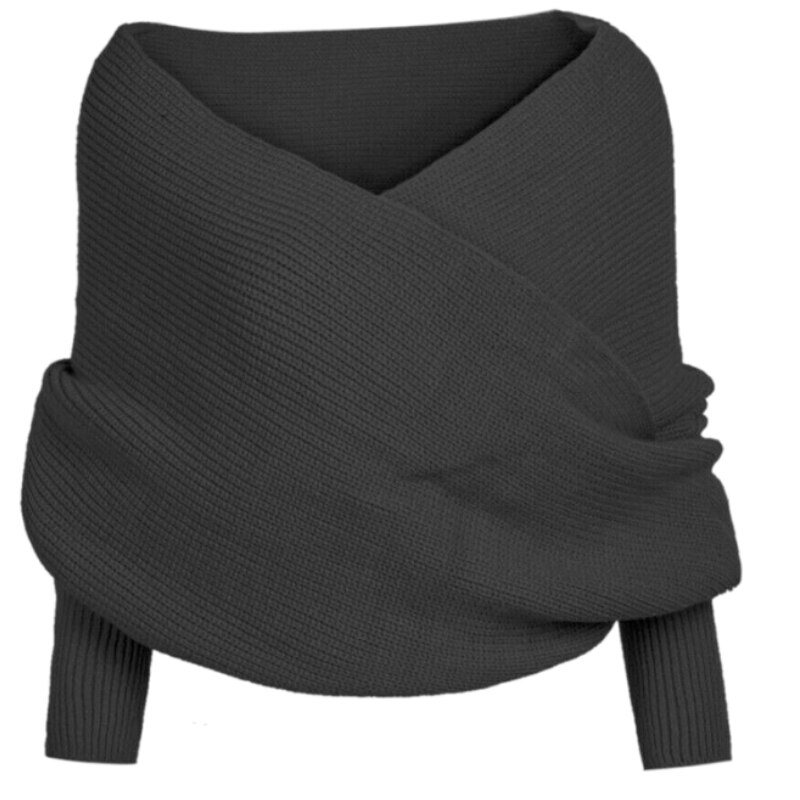 Herfst Sjaal Deken Vrouwen Effen Kleur Gebreide Trui Tops Sjaal Met Mouwen Wrap Winter Warme Sjaal Sjaals