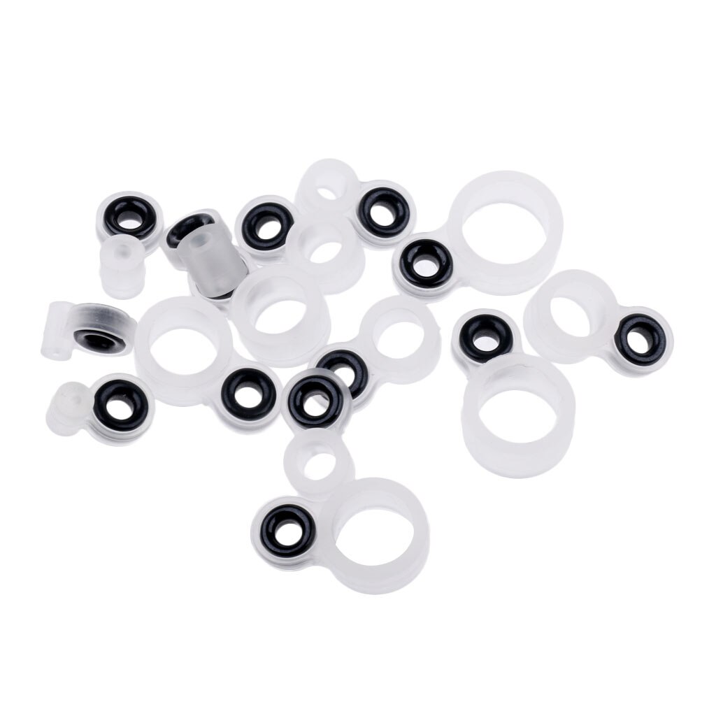 14Pcs/set Silicone and Ceramic Fishing Rod Guides Rod Repair Kit DIY Rod Tip Eye Rings - 14 DIFFERENT SIZES