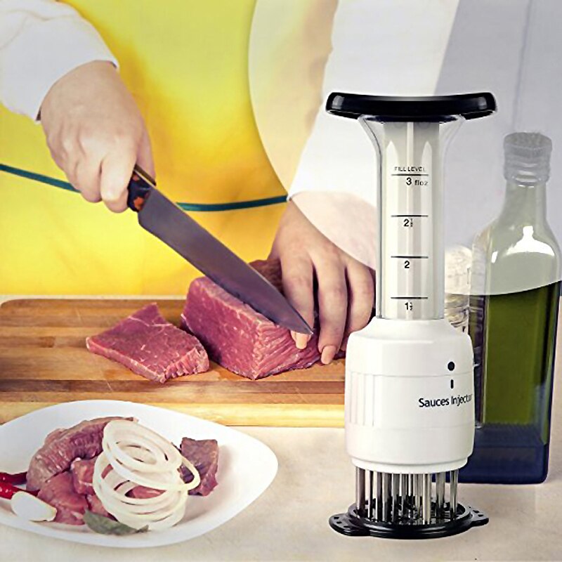 Stainless Steel Meat Marinade Injector Barbecue Seasoning Injectors Meat Tenderizer Kitchen Gadgets BBQ Cooking Tools