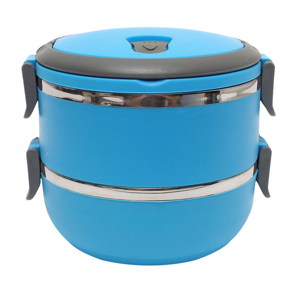 2-Lagen Roestvrijstalen Geïsoleerde Lunchbox Voedsel Veiligheid Plastic Pp Bento Multi-layer Thermische Lunchbox Outdoor servies: Blauw