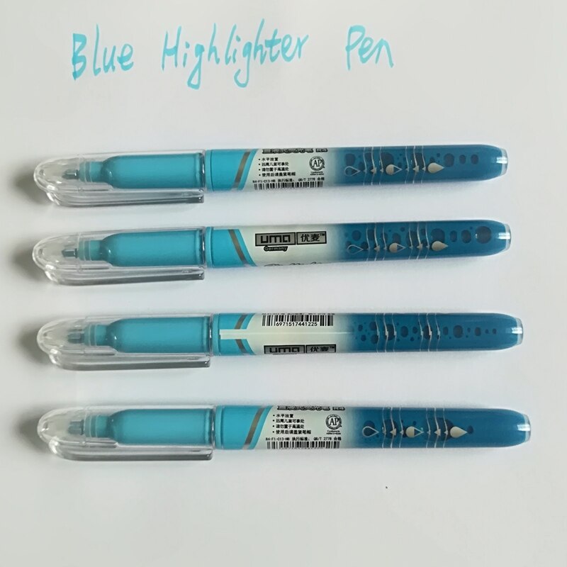 4 Stks/set Blauw Kleur Markeerstift Marker Pen Highligher Pen Fluorescerende Gekleurde Tekening Marker Pennen Creatieve Briefpapier