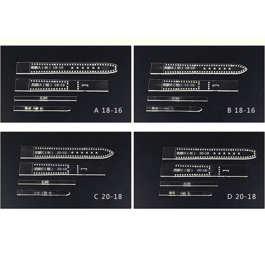 4pcs Leather Craft Clear Acrylic Watch Strap Band Stencil Template