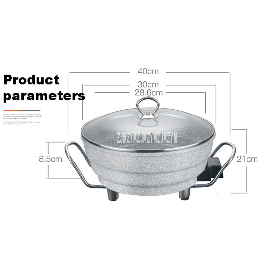 wok elettrico fornello elettrico wok pentola per alimenti pentola elettrica pentola antiaderente pentola elettrica multiuso 220V 1360W A18