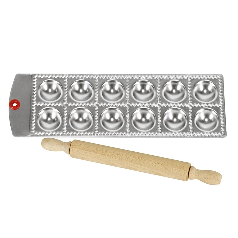 Ravioli Molding Lade Plaat Set Met Een Houten Deegroller Aluminium Pasta Cutter Ravioli Maker Knoedel Maken Mold Plaat