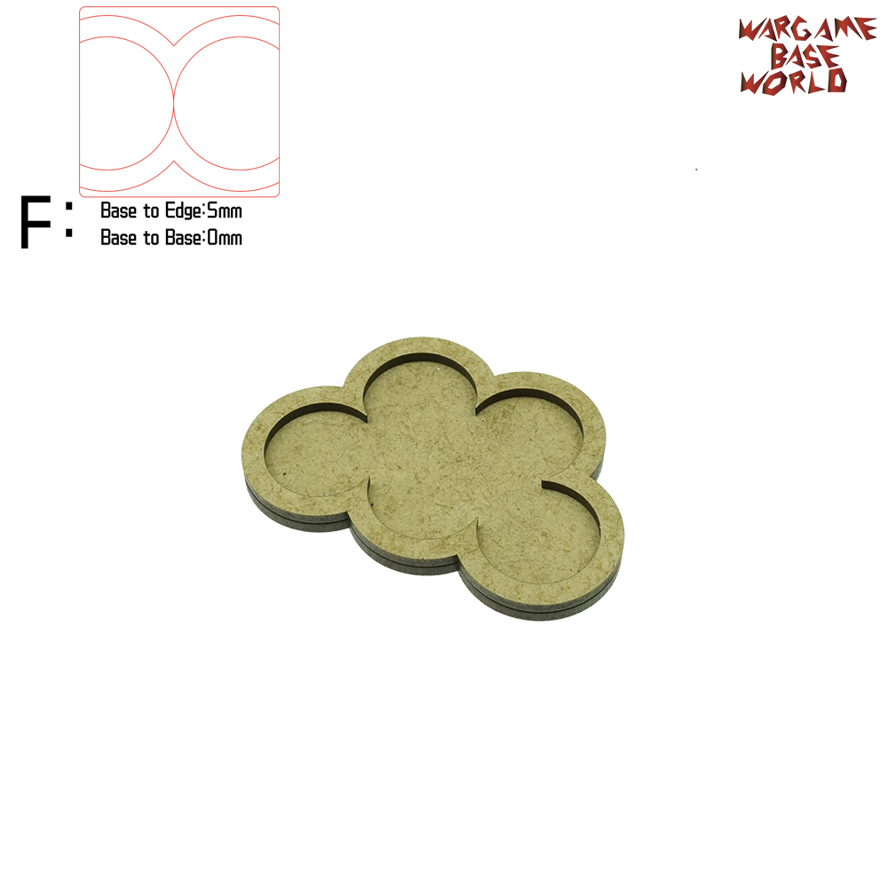 Wargame Base World - Movement Tray - 5 round 25mm - derangements Shape MDF