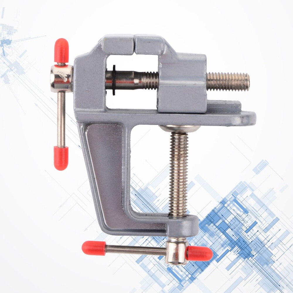 Household Mini Flat Table Vise Clamp-on Bench Vise Tool Portable Manual Bench Clamp for DIY Craft Jewelry Woodworking Carving Mi: Silver