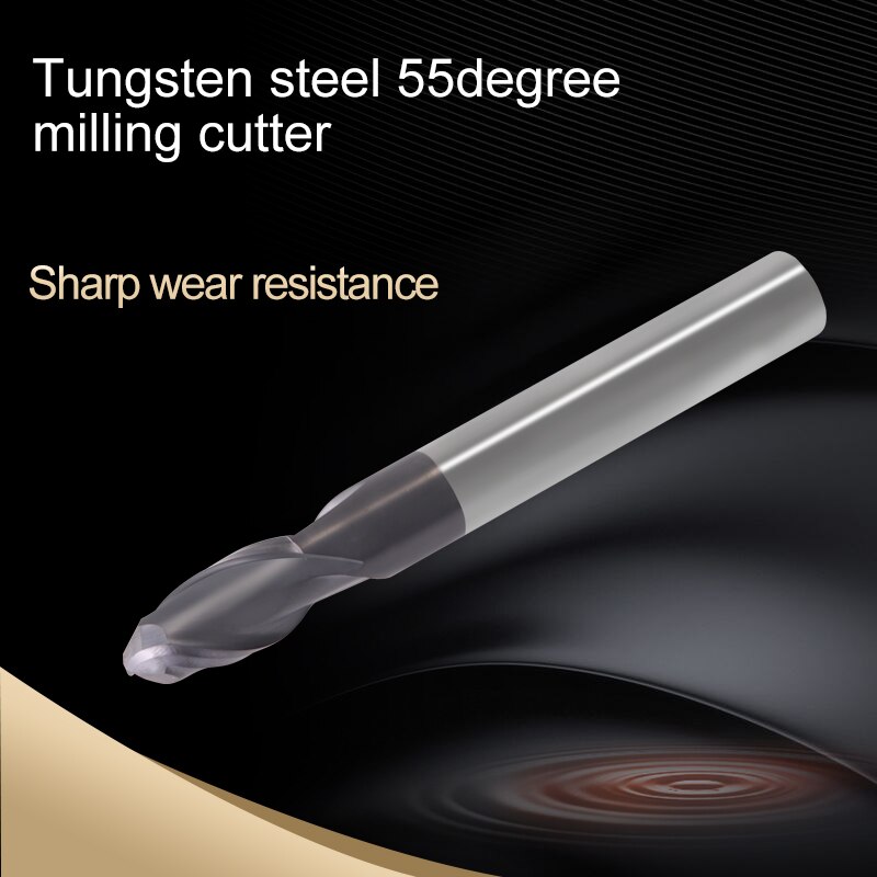 1PCS Fresa HRC55 Ball Nose End Mills Cutting CNC Machine Tools Milling Cutters Tungsten Cobalt Alloy For Aluminum Alloy Carbide