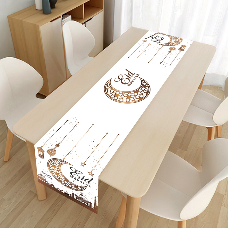 Camino de mesa Eid Mubarak, decoración de Ramadán 2025 para el hogar, Ramadán Kareem, Ramadán Mubarak, musulmana islámica, de Eid al-fitr