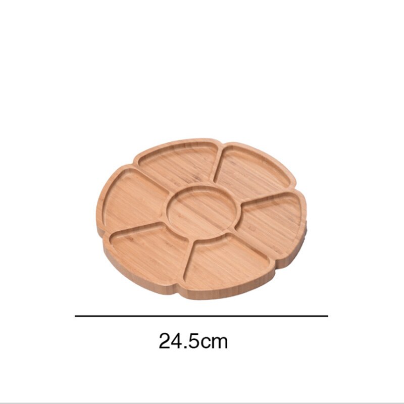 Japanese Style Bamboo Grid Plate Wood Fruit Dessert Bread Cake Plate Bowl complementary Food Plate Barbecue Plate: I