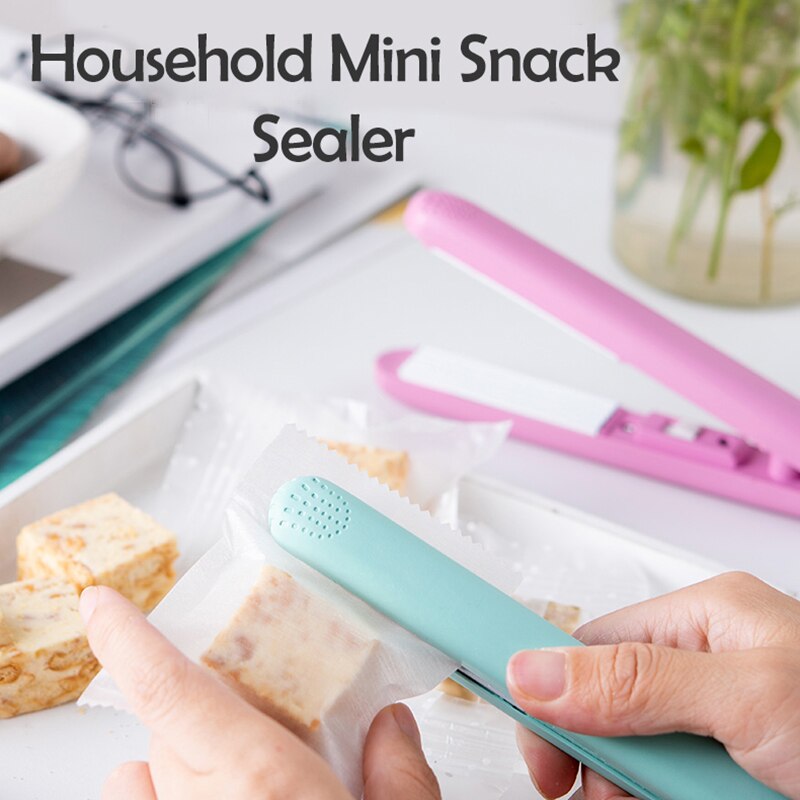 Sellador al vacío de alimentos , pinzas para bolsas portátiles, Mini máquina de sellado térmico, sellador de plástico por impulso