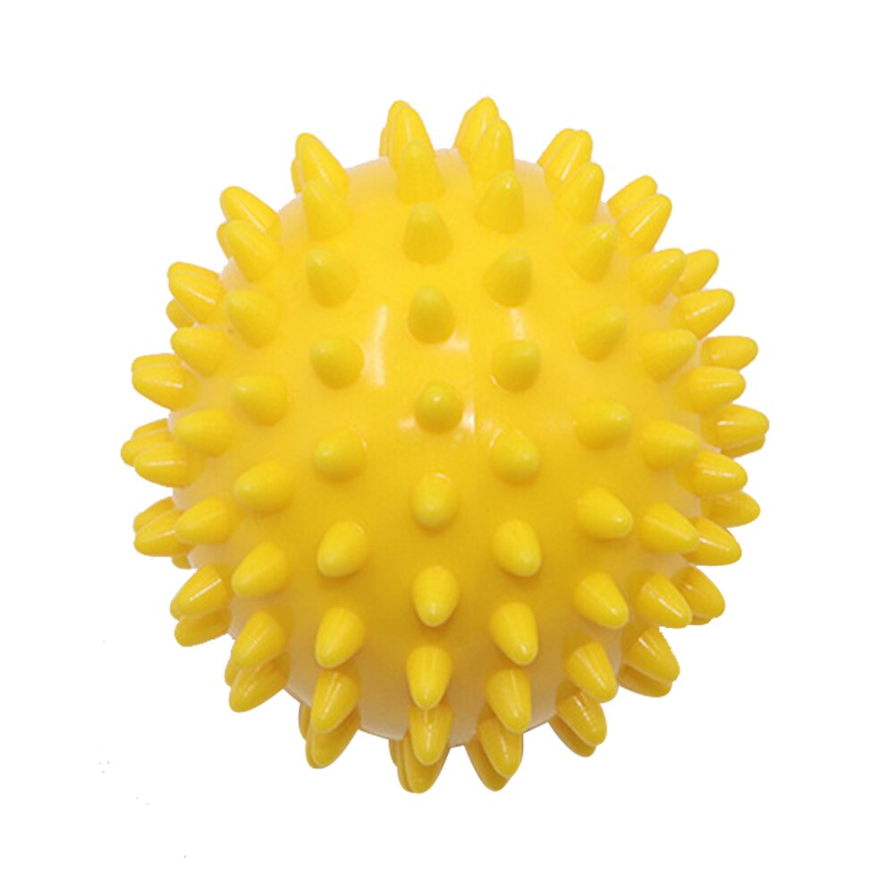 2 stk pvc massasje ball 7.5cm spike ball acupoint grip ball point nail fascia yoga ball fitness ball hedgehog ball: Gul