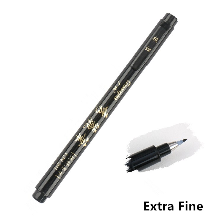 Black Calligraphy Brush Pen for Signature Drawing Art Marker Stationery School Supply Art: A