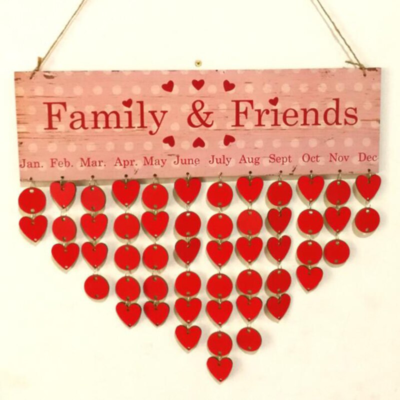 bricolage familles amis tenture murale calendriers décor anniversaire imprimé en bois calendrier maison suspendus décor bois calendrier: G