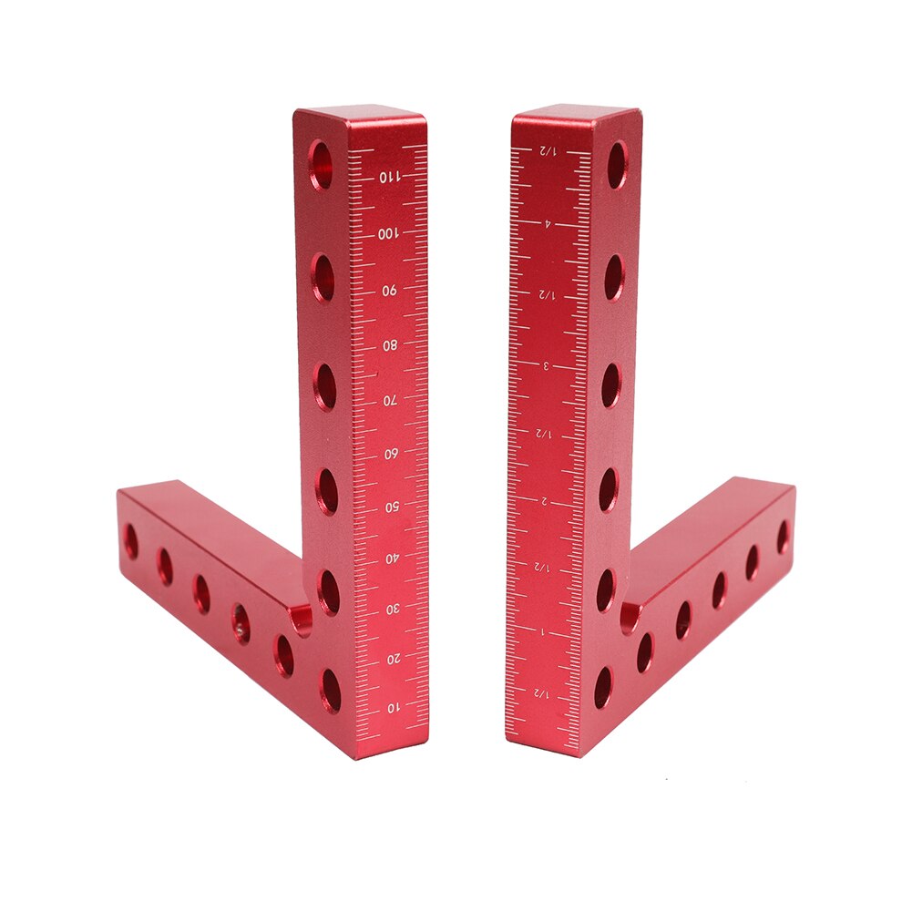 Aluminum Alloy Woodworking Right Angle Ruler Right Angle 90 Degrees L-Shaped Auxiliary Fixture Positioner Clips