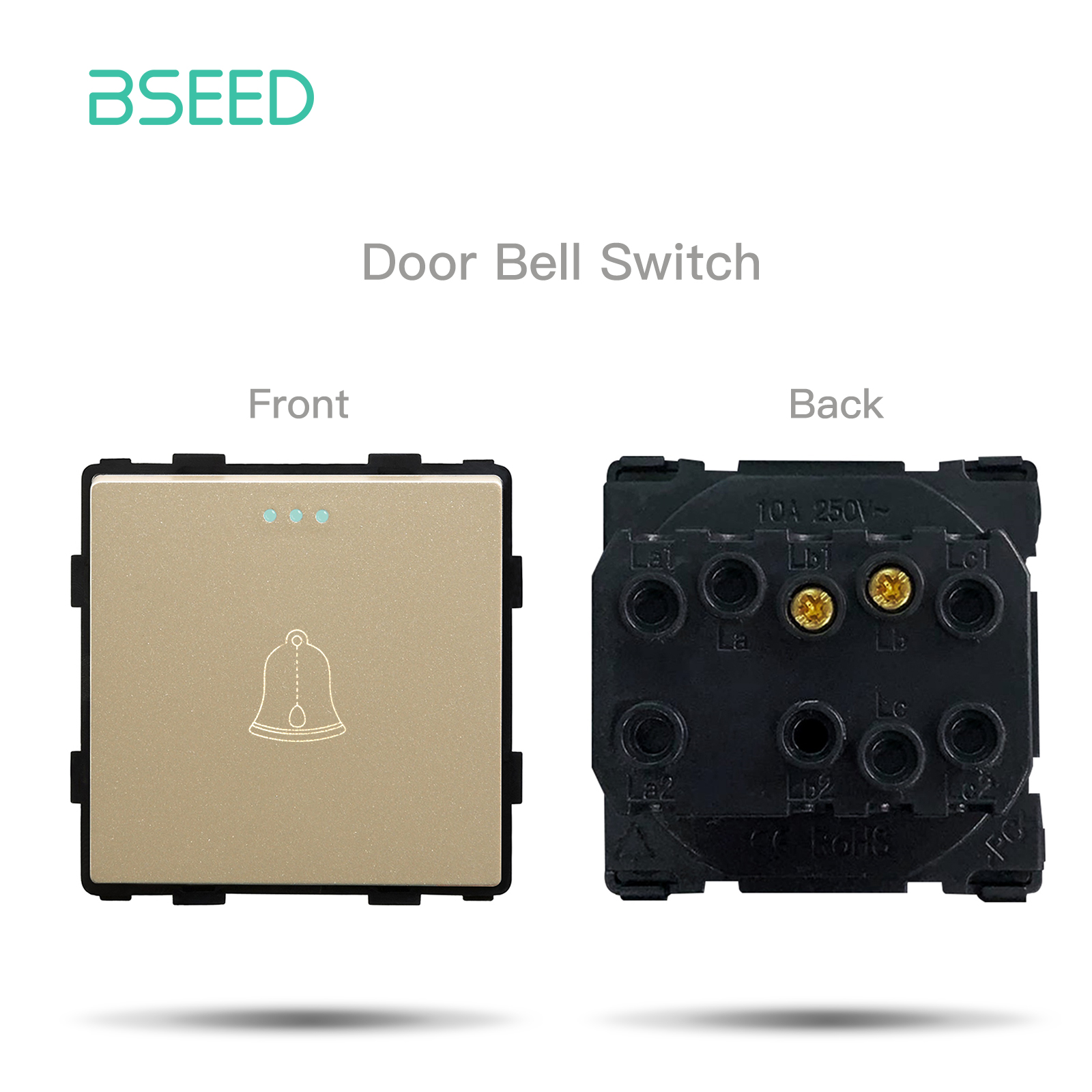 BSEED Goldene Zauberstab Licht Schalter Modul Teile Glas Rahmen USB Steckdosen Funktion DIY EU Katze5 TV Steckdosen ST TEL Steckdose Teile: Gold
