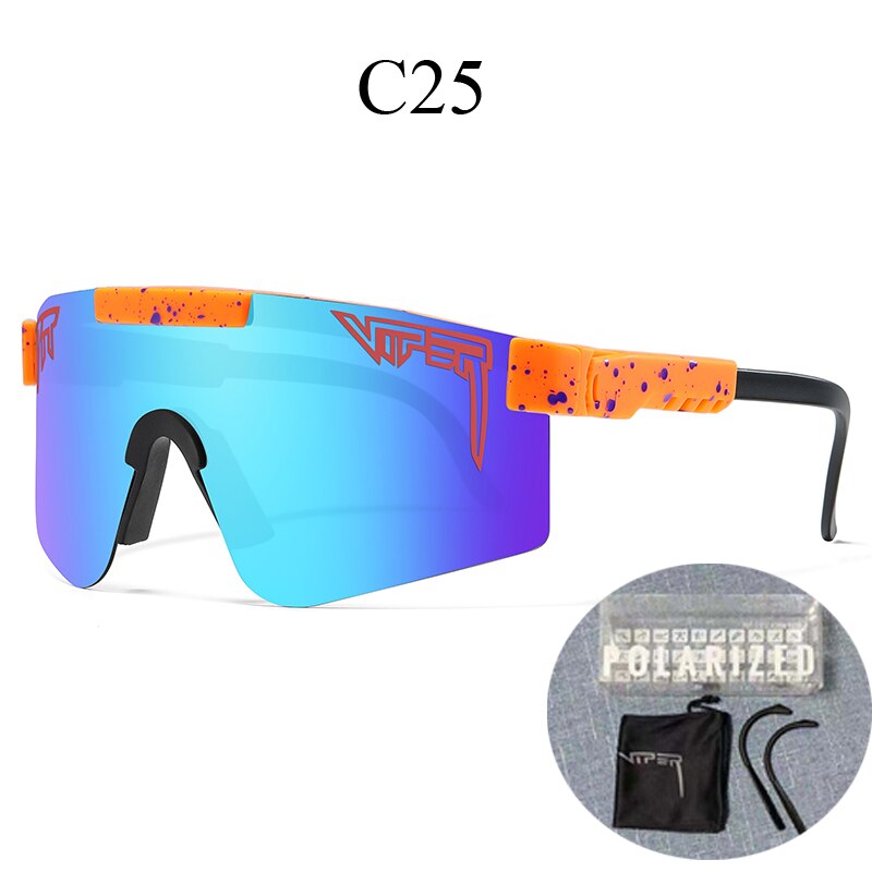 PIT VIPER-gafas de sol polarizadas para ciclismo, lentes de sol para bicicleta de montaña, con funda, UV400: C25