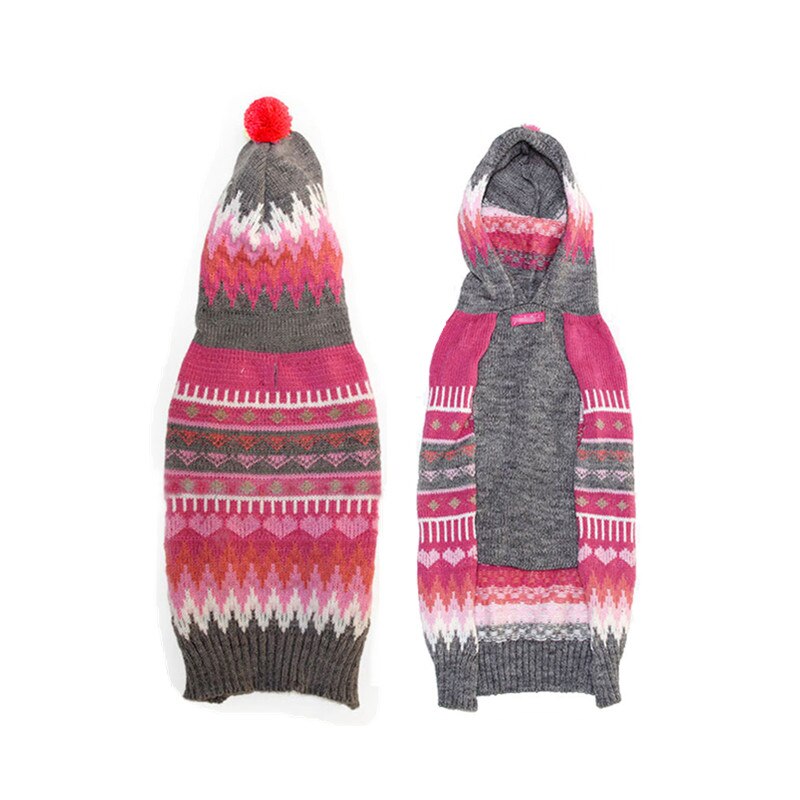 DOGGYZSTYLE Winter Pets Dog Clothes Sweater Knitted Pink Coat Apparel Clothing For Small Puppy Dogs XXS-L