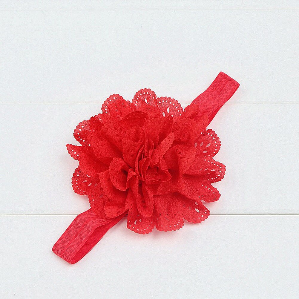 Brand Infant Kid Baby Girl Toddler Lace Flower Hairband Head Wear Headband Accessories Photo Props Party 0-6T: Red