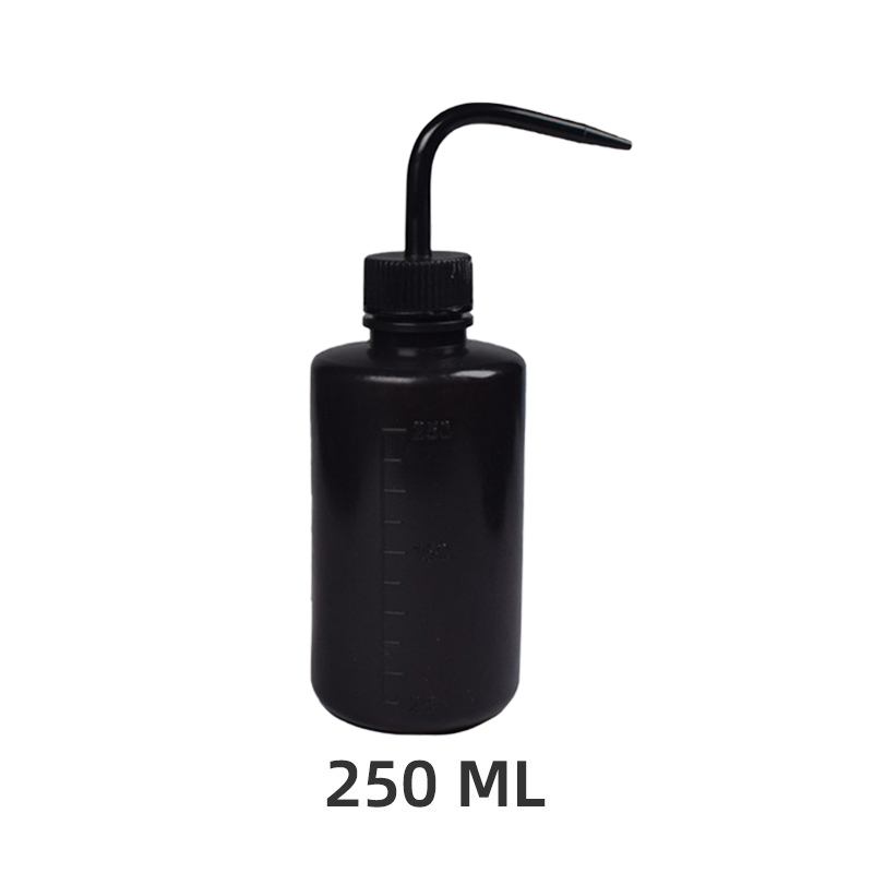 Botella de lavado para limpieza de pestañas, limpiador de boquilla curva, resistente al agua, removedor de cejas, herramienta de maquillaje para extensión de pestañas, 250/500ml: YELLOW