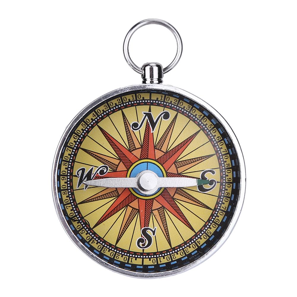 1pcs Mini Travel Camping Hiking Compass Tool Portable Aluminum Emergency Compass Navigation With Keychain Outdoor Tools: Type A
