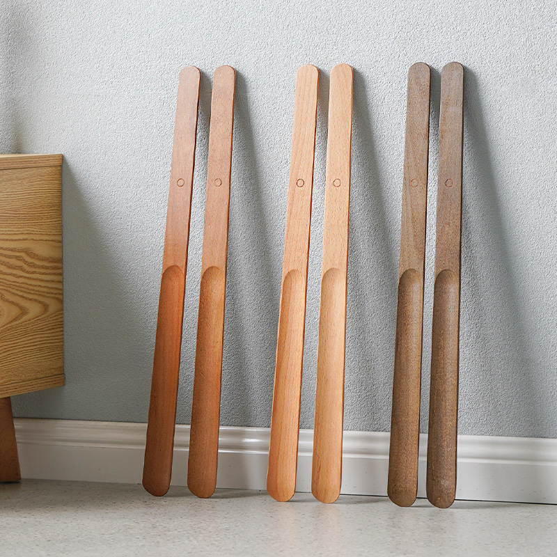55CM Shoe Puller Magnetic shoehorn Wear Shoe Easier Horn for shoes Wooden handle Long shoe spoon