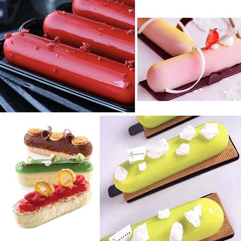 Twinkie-Silikonform mit 8 Mulden, Kuchenform, Eclair Puff-Backform, antihaftbeschichtet, Müsli, Energieriegel, Schokolade, Trüffel, Butterform