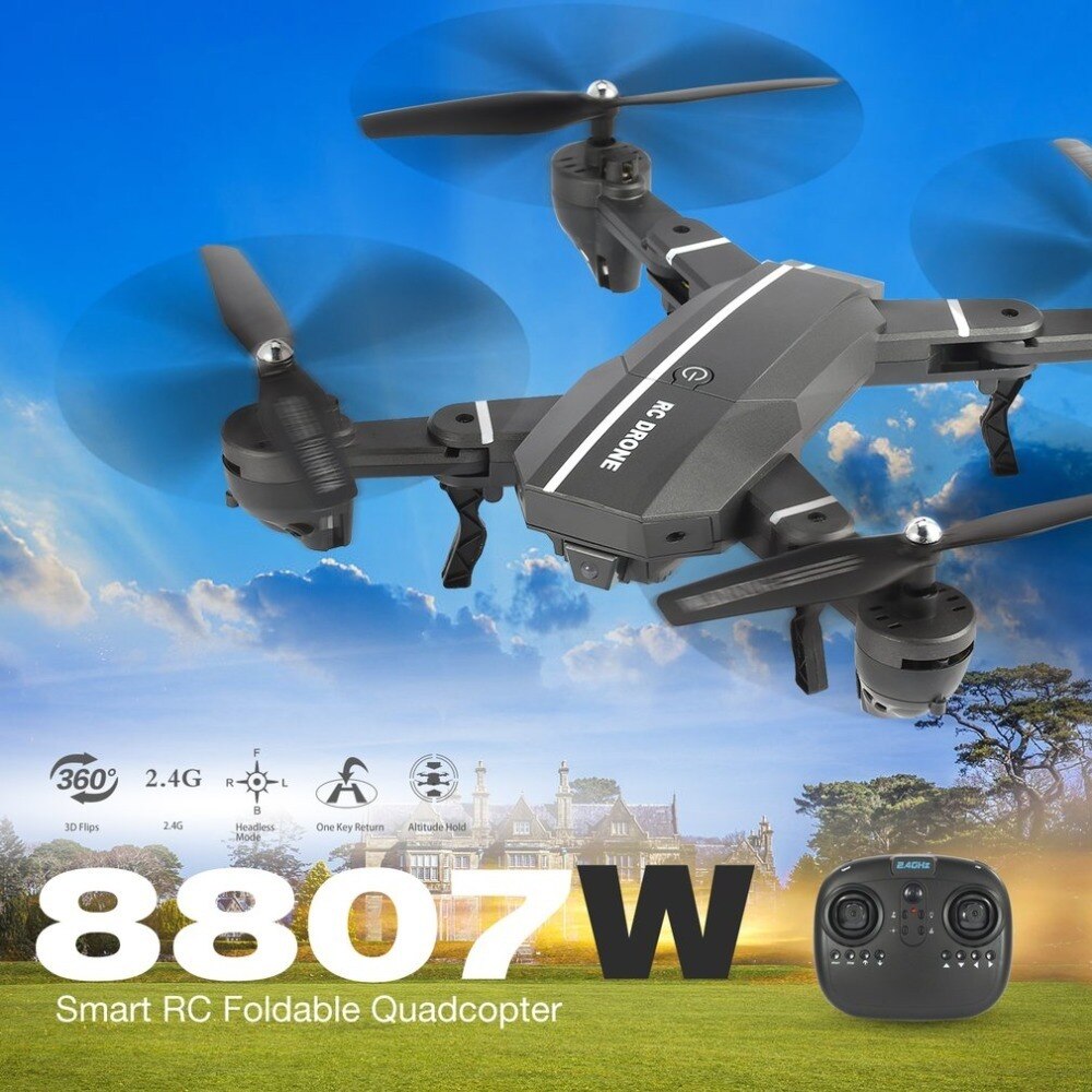 8807W 2.4G Fpv Opvouwbare Drone Smart Rc Quadcopter 4CH Met Hoogte Houden Headless Modus 360 Flip Led Licht rtf Vs XS809HW