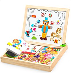 100 + Stuks Houten Magnetische Puzzel Figuur/Dieren/Voertuig/Circus Tekentafel 5 Stijlen Doos Educatief Speelgoed: maxituan