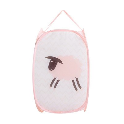 Washing Dirty Clothes Big Basket Organizer Cartoon Foldable Handle Stand Storage Box Toy Bin Laundry Basket Super Large Bag: A