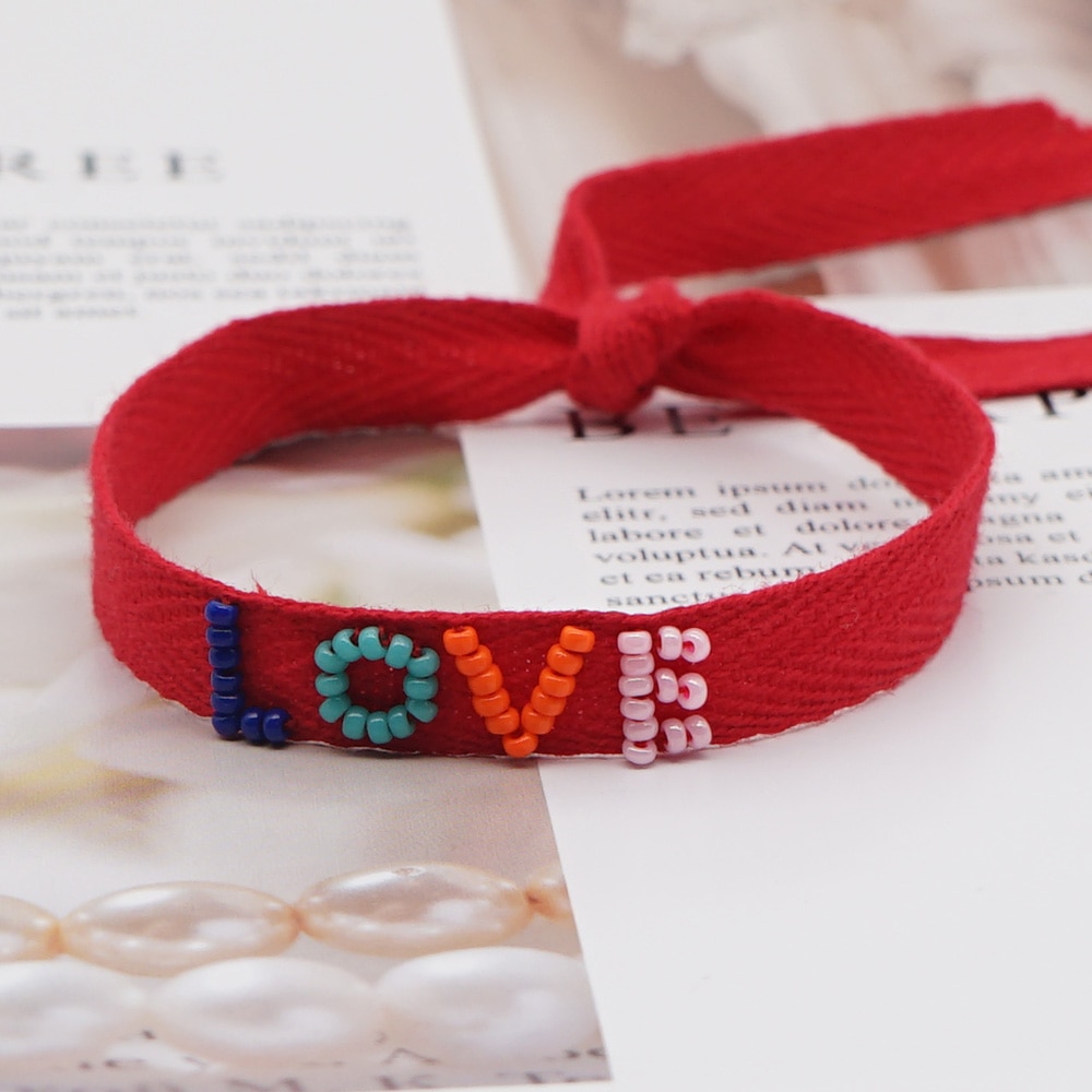 Go2 boho liefdesbrief armbanden miyuki handgemaakte armbanden voor vrouwen sieraden boho pulseras mujer moda sieraden
