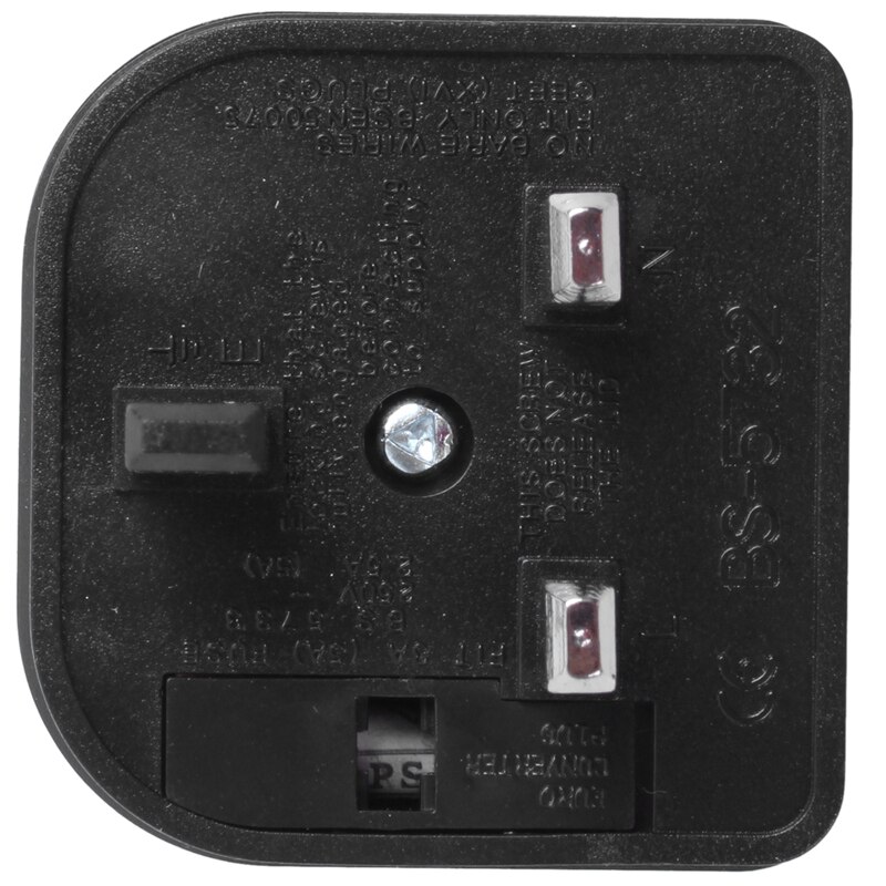 Euro 2 Pin to 3 Pin Converter Plug Adapter Black