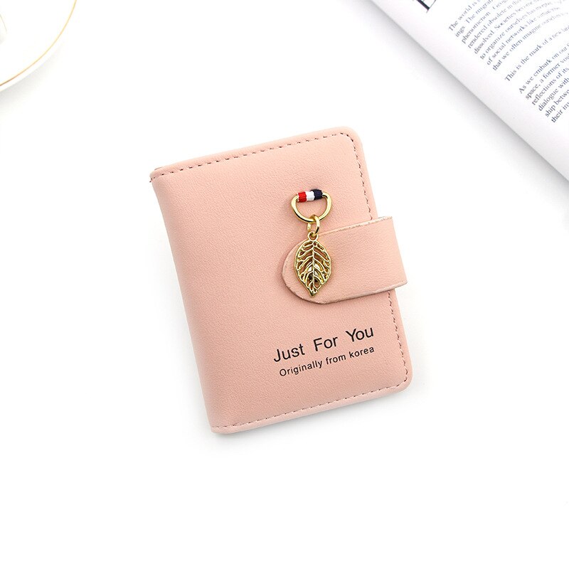 2022 Women Card Wallet Leather Mini Cute Credit Card Holder Coin Purse Multi-function Card Case For Girls: Pink