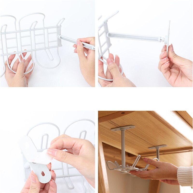 Onder-Tafel Opbergrek Tafel Bodem Stopcontact Houder Opknoping Rack Lijn Afwerking Bureau Voor Keuken Home Office Zuig muur