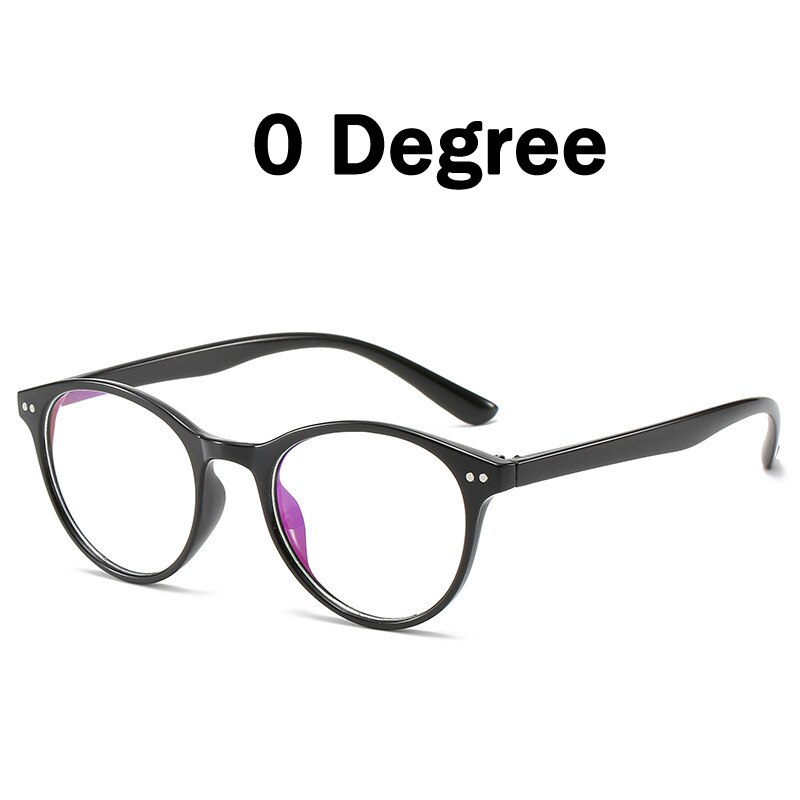 Iboode Retro Ronde Bijziendheid Bril Mannen Vrouwen Optische Brillen Met Dioptrie 0 -0.5 1.0 1.5 2.0 2.5 3.0 3.5 4.0 4.5 5.0 5.5 6.0: Black 0 Diopter
