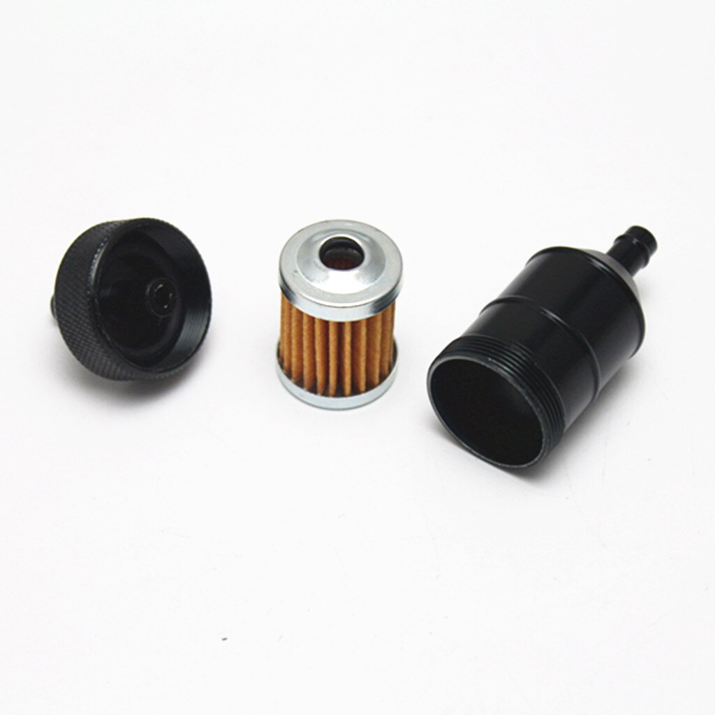 8mm 5/16' Aluminium Black ATV Inline Fuel Petrol Diesel Filter Universal aluminum inline fuel filter