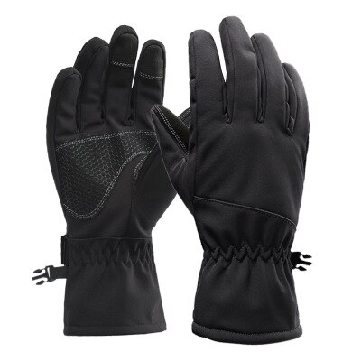 Camouflage Ski Handschoenen Motorfiets Waterdichte Thermische Handschoenen Snowboard Sneeuwscooter Handschoenen Mannen Winter Sneeuw Rijden Handschoenen Windstopper: black / XL