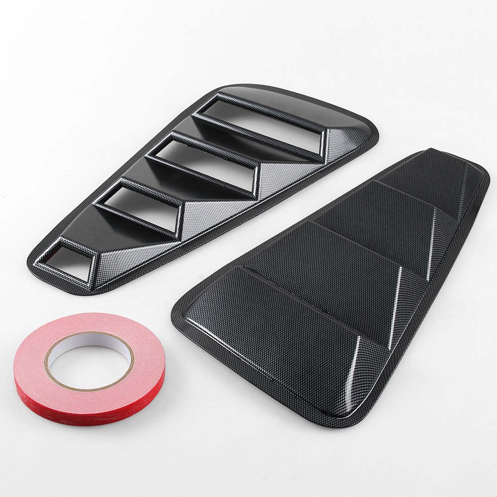 Para 05-14 Ford Mustang 1/4 cuarto lado posterior persianas Scoop Cover Vent GT brillo negro ventana trasera cubierta de persianas