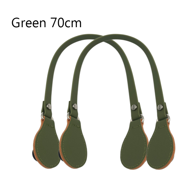 Flat Handles with End for Obag handbag Faux Leather Handle Removable End for O Bag OCHIC handbags: Navy Green 70cm