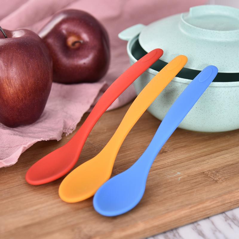 Siliconen Keuken Lepels Scoop Koken Gereedschap Kruiderij Gebruiksvoorwerp Koffie Lepel Kids Ijs Servies Tool Rood Blauw Oranje