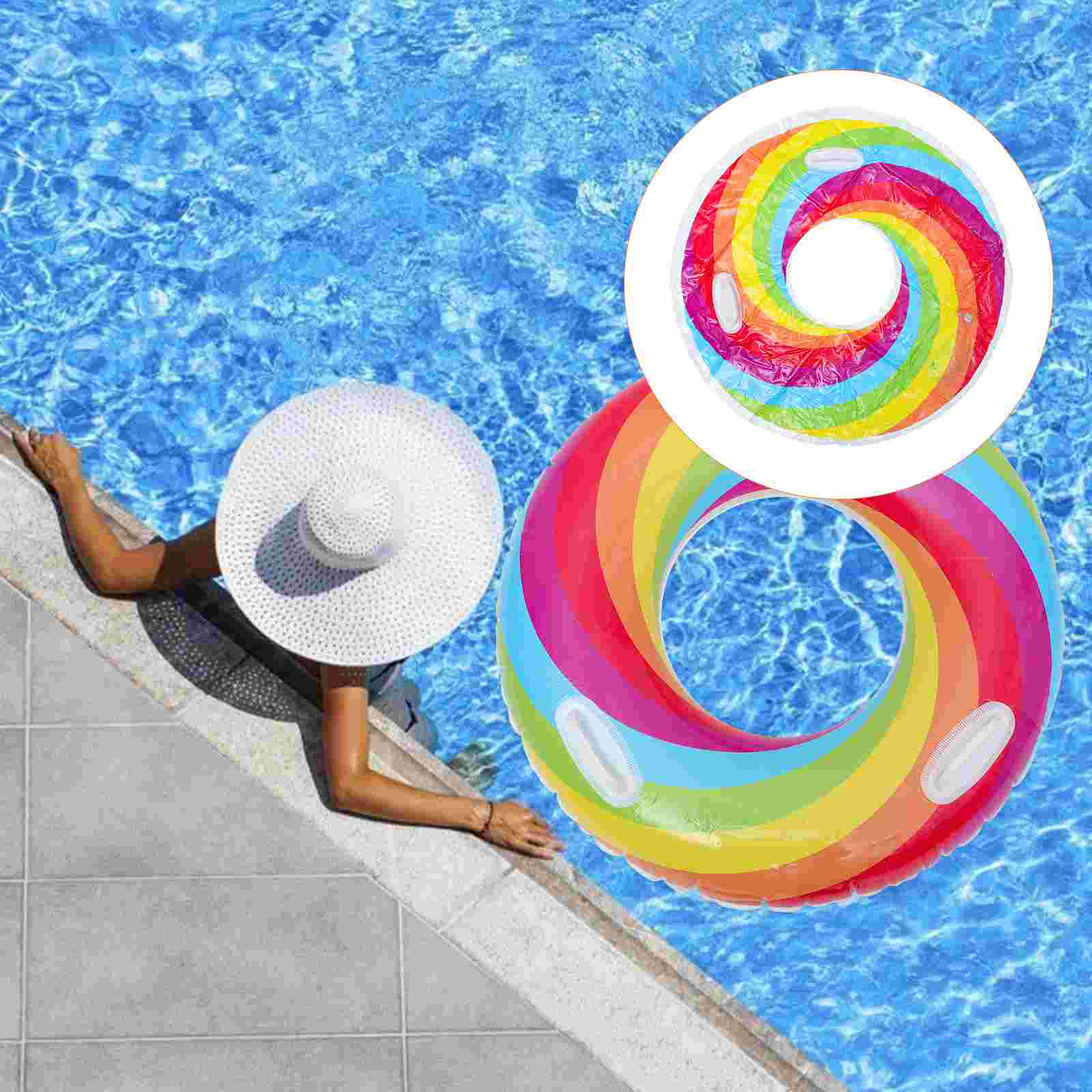 1pc Colorful Safe Lightweight Floating Ring Swimming Ring Water Ring for Adults
