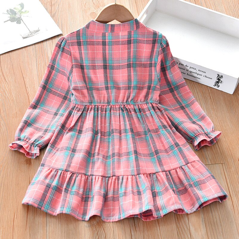 LZH Nouveaux Adolescents Filles Décontracté Robe de Princesse Pour Les Filles À Manches Longues Chemise À Carreaux Robe Enfants Robes pour Filles Automne Vêtements Pour Enfants