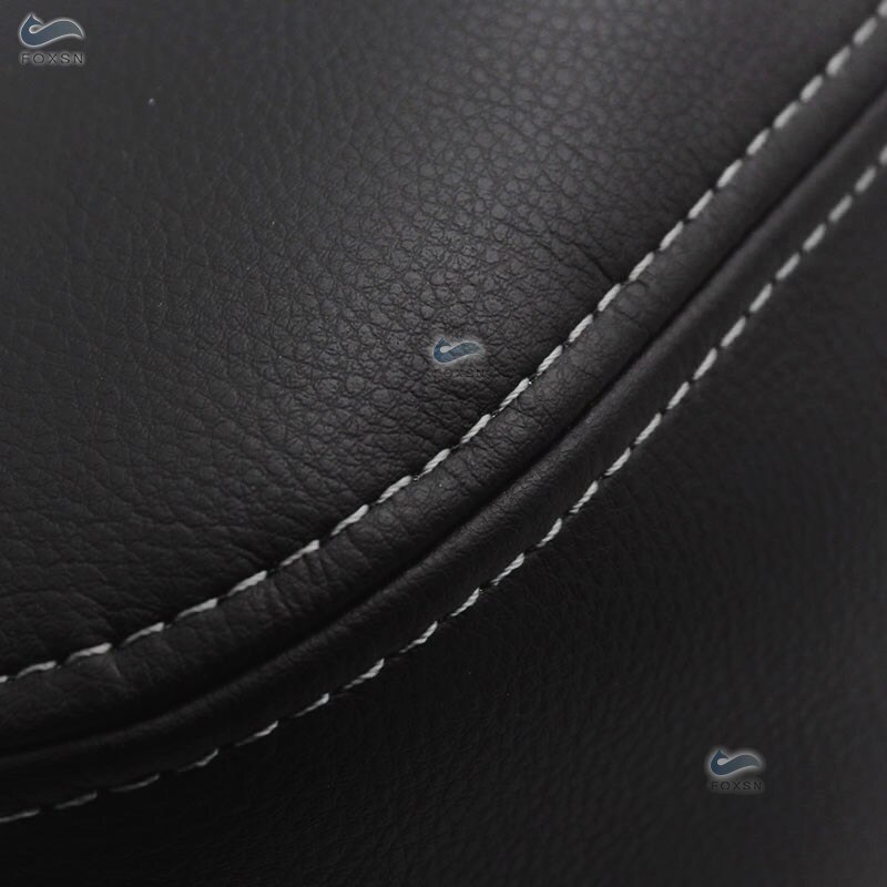 For BMW 3 Series E46 1998- 2005 Microfiber Leather Interior Center Console Lid Armrest Box Cover Protective Trim Black-gray line