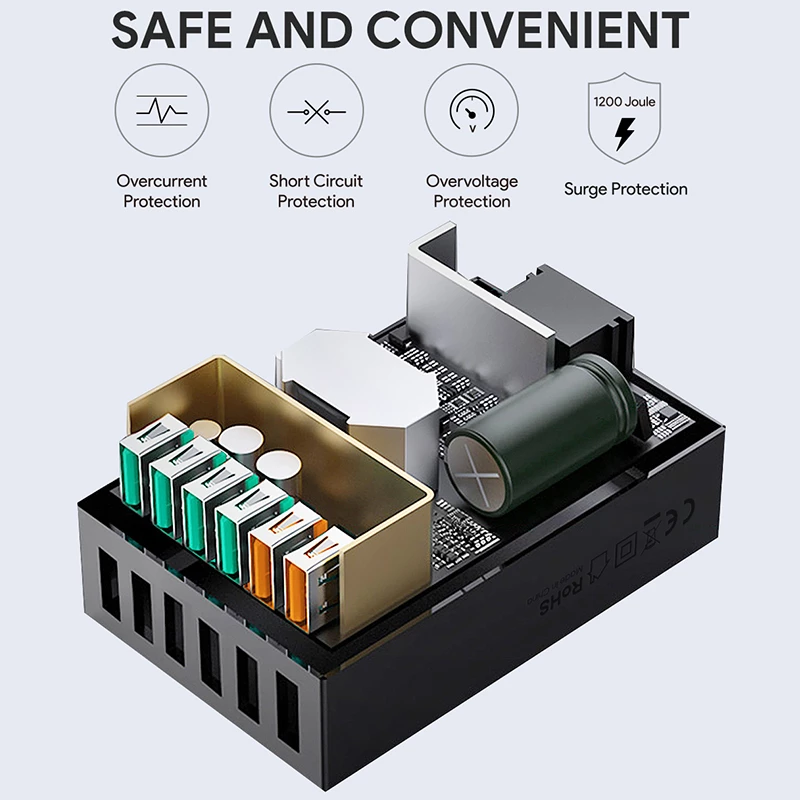 AUKEY Pa-T11 6 USB Hafen 60W Schnelle Zauberstab Ladegerät EU UNS UK Stecker Ladung Bahnhof Qualcomm schnell aufladen 3,0 Schreibtisch Ladegerät