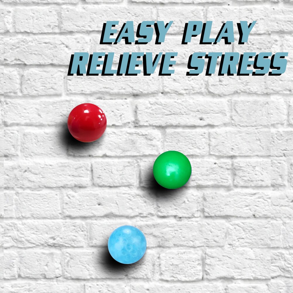 Fluorescent Sticky Wall Ball Sticky Target Ball Decompression Toy Kids 4.5cm Squeeze Relief Anti-stress Kids Funny #E1