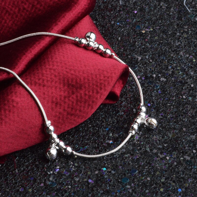 12 Kralen 3 Bells Enkelband Verzilverd Kleur Charms Enkelband Halhal Sieraden Enkelbanden Voor Vrouwen Indian Sieraden Been