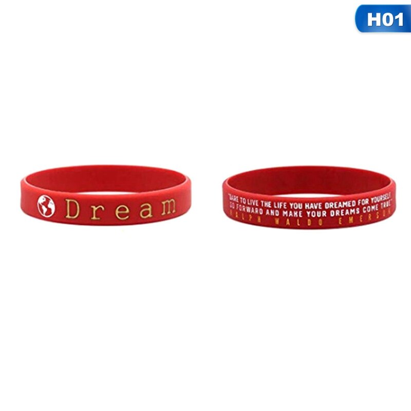 Inspirational Colorful Bracelets With Positive Words Dream Courage Believe Hope Faith Strength Motivational Silicone Wristband