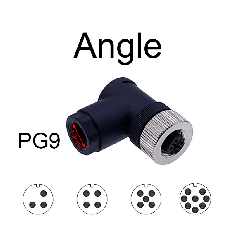 M12-Sensorstecker 4-polig 5-polig M12-8 wasserdichter männlicher und weiblicher Stecker mit Schraubgewinde und Kupplung A-Code-Sensoranschlüsse: YELLOW / 3P