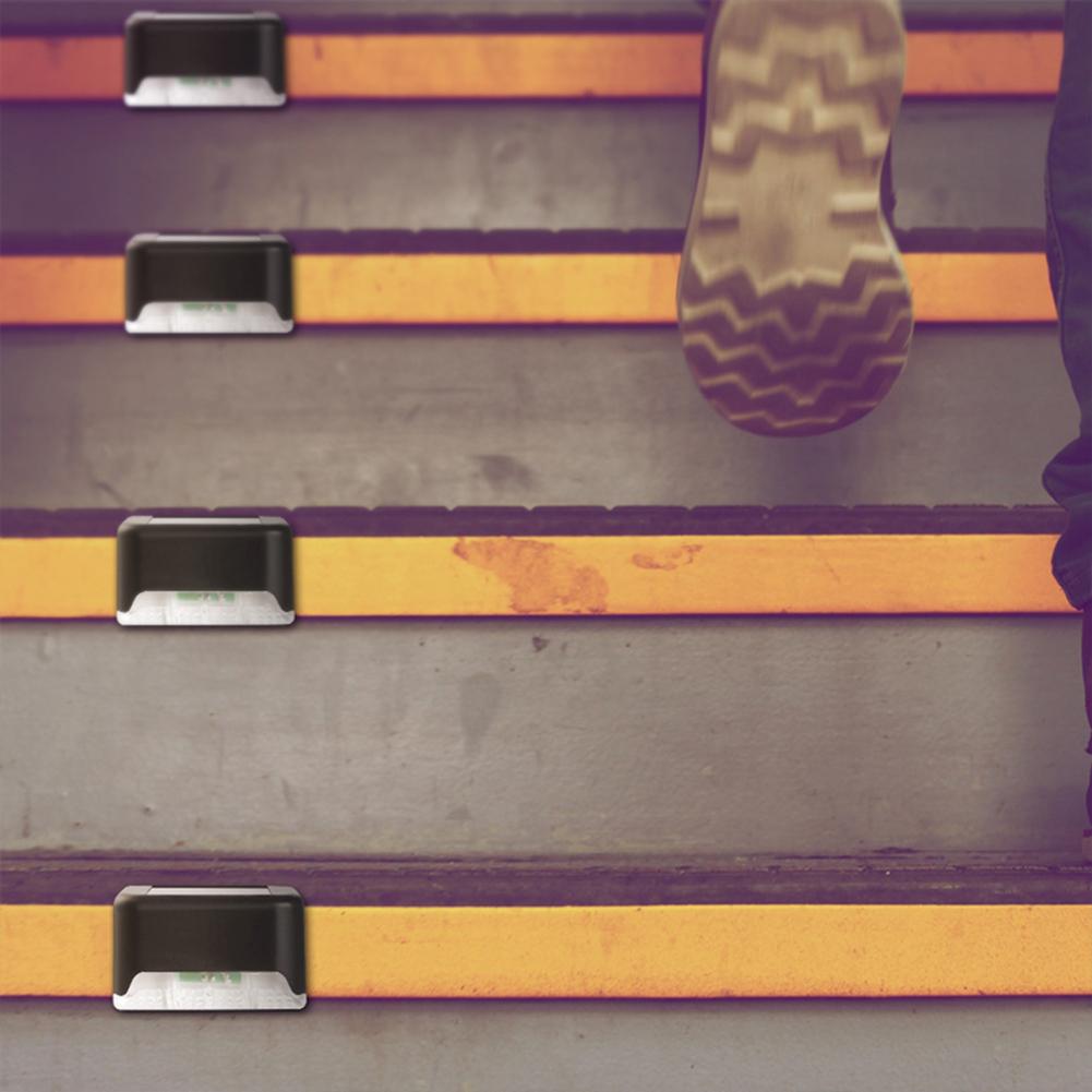 4 stuks/set led-zonneterrasverlichting voor buiten, tuinpad, terras, trap, hek, lampen met goede lichtdoorlatendheid en gelijkmatige verlichting