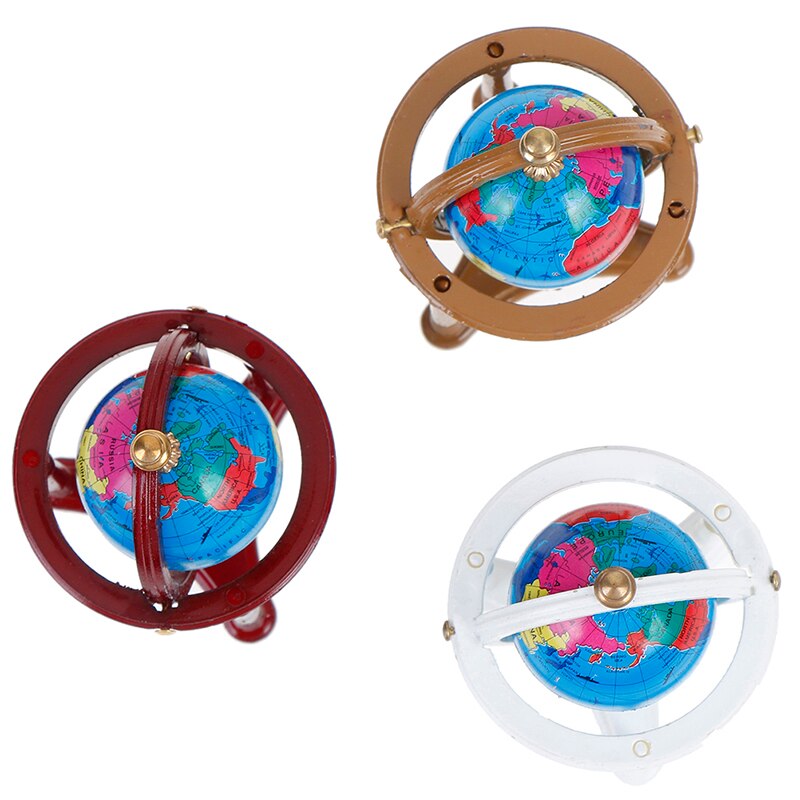 1:12 miniatuur poppenhuis studeerkamer woonkamer slaapkamer leeskamer meubels accessoire poppenhuis rollende wereldbol met houten standaard